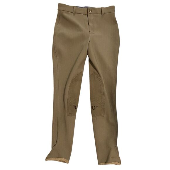 Gutos Front Zip Knee Patch Breeches Equestrian Size 12 Girl's Riding Pants - Picture 1 of 3